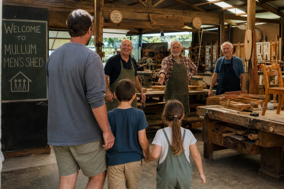 Collaborative village workshop — space to work on projects with shared tools