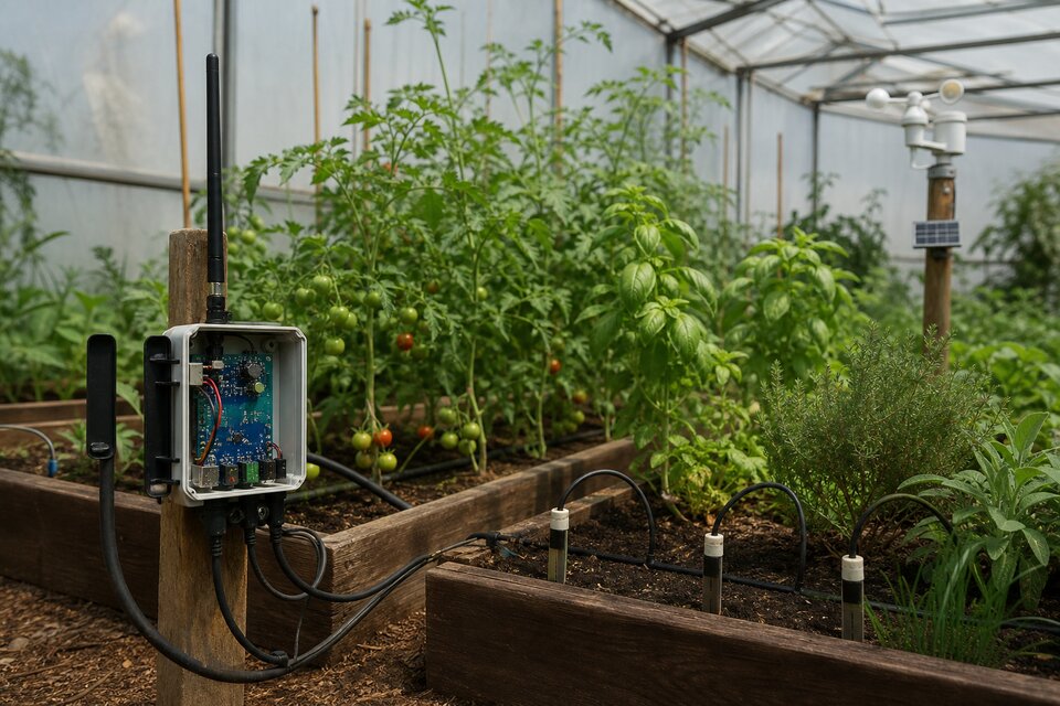 Open-source micro-controller irrigation in a greenhouse garden